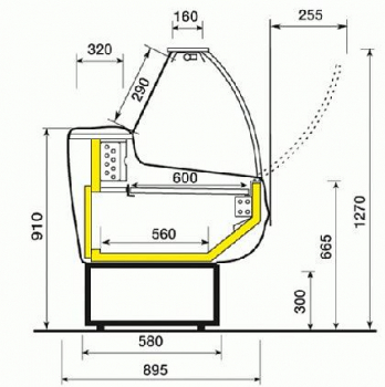 Kühltheke, 1500 x 895 x 1230 mm, +4°C / +6°C Statische Kühlung