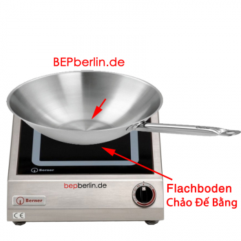 Wokpfanne-Inox Ø 38,5 cm-Boden flach Ø 14,5cm W385F