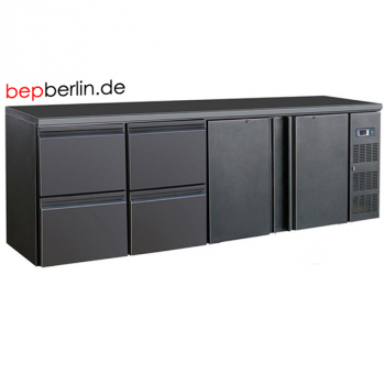 Barkühltisch,Flaschenkühltisch, Barkühlung, Schwarz, 2542 x 513 x 860 mm