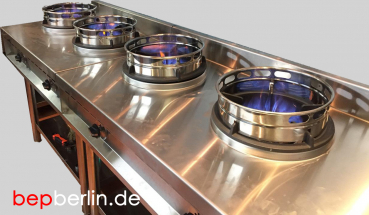 Gas-Wokherd  900 x  600 x 960 mm, 2 Flammen, 23-26 kW,  Erdgas