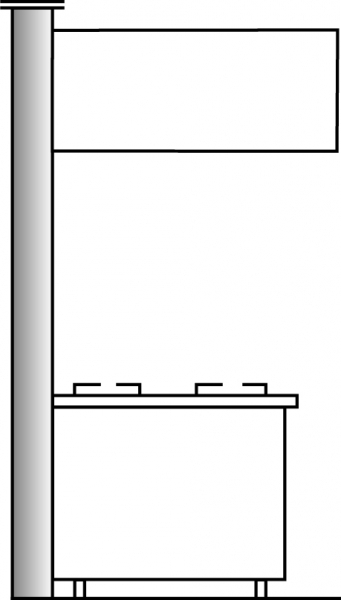 Wandhaube-Kastenform, 1000 x 900 x 450 mm, 1.440 m³/h