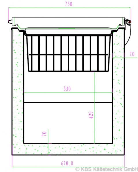 KBS 66 Tiefkühltruhe 567 Liter, 1800 x 750 x 840 mm