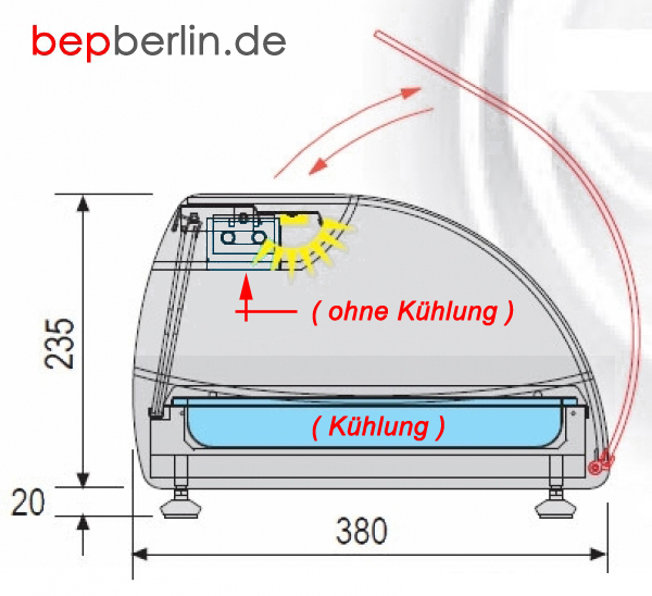 KBS Belegstation Tapas 8 GN, 1790 x 380 x 255 mm, Motor rechts