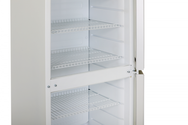 Kühlschrank mit geteilter Glastür 600 x 600 x 1730 mm, 2°C / +12°C