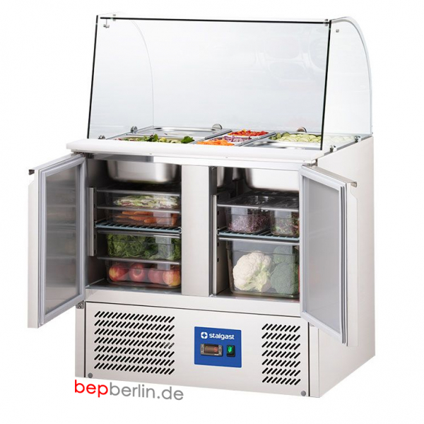 Saladette mit Glasaufsatz,  900 X 705 X 1300 mm mit Glas