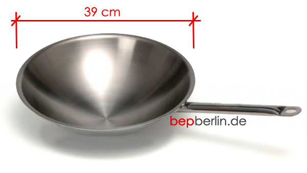 Wokpfanne-Inox Ø 39 cm,  4-5 Liter